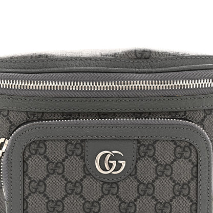 Gucci GG Supreme Monogram Textured Dollar Calfskin Ophidia Belt Bag Grey Black Graphite Grey 8 of 12