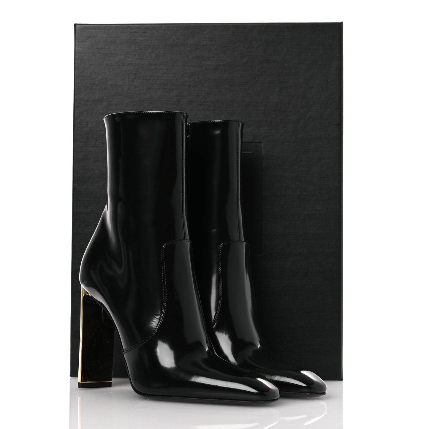Vitello Marilyn Auteuil 105 Ankle Zip Boots 37.5 Black
