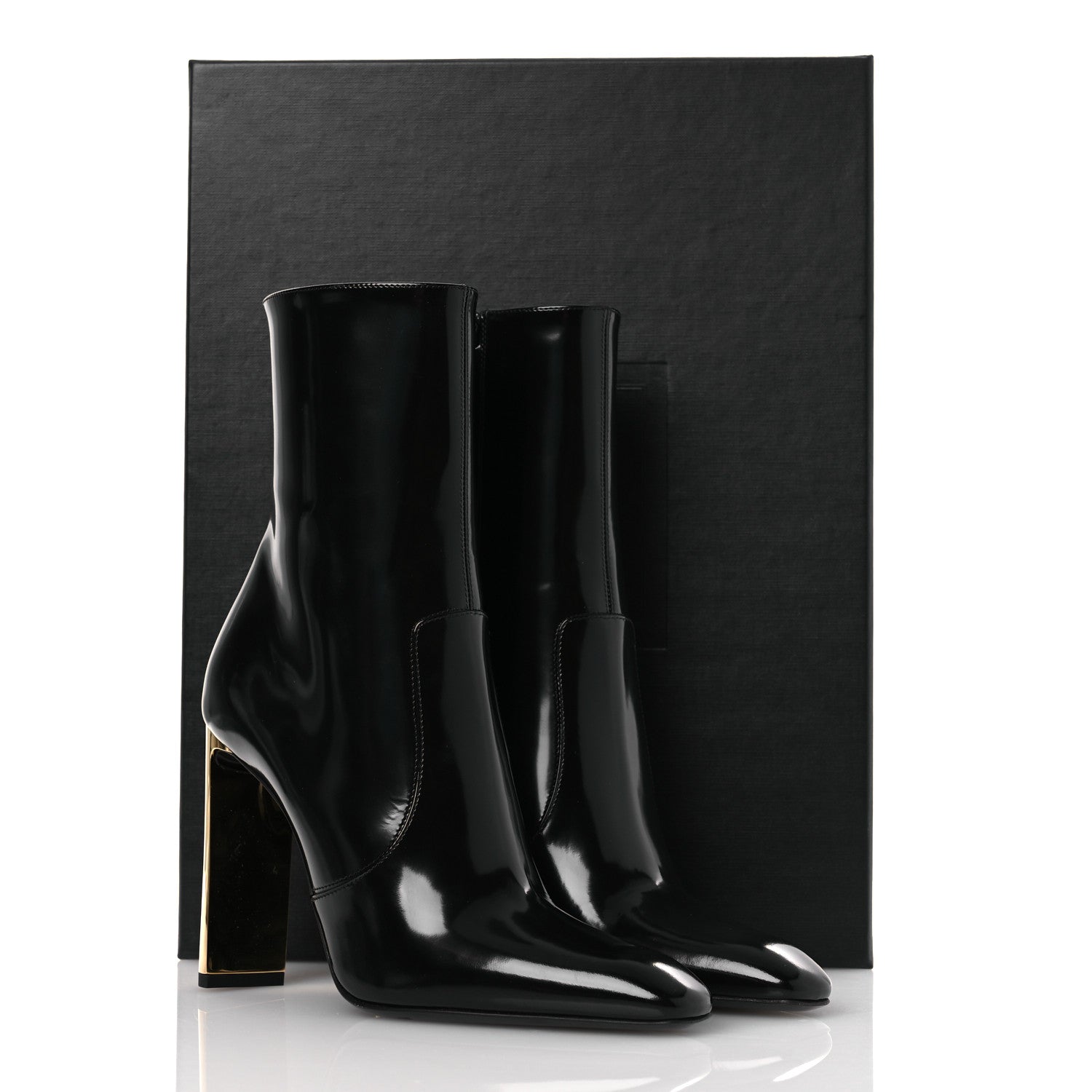 Saint Laurent Vitello Marilyn Auteuil 105 Ankle Zip Boots 37.5 Black 11 of 11