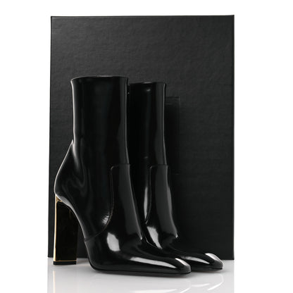 Saint Laurent Vitello Marilyn Auteuil 105 Ankle Zip Boots 37.5 Black 11 of 11