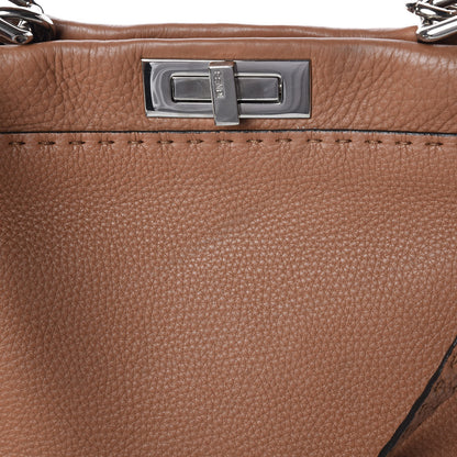Fendi Cuoio Romano Selleria Bi-Color Medium Peekaboo Iconic Satchel Mou Deserto 11 of 15