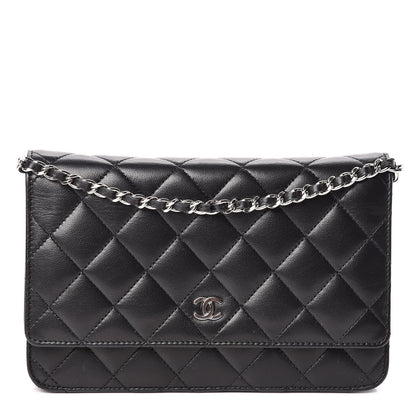 Chanel Lambskin Quilted Wallet On Chain WOC Black 1 of 11