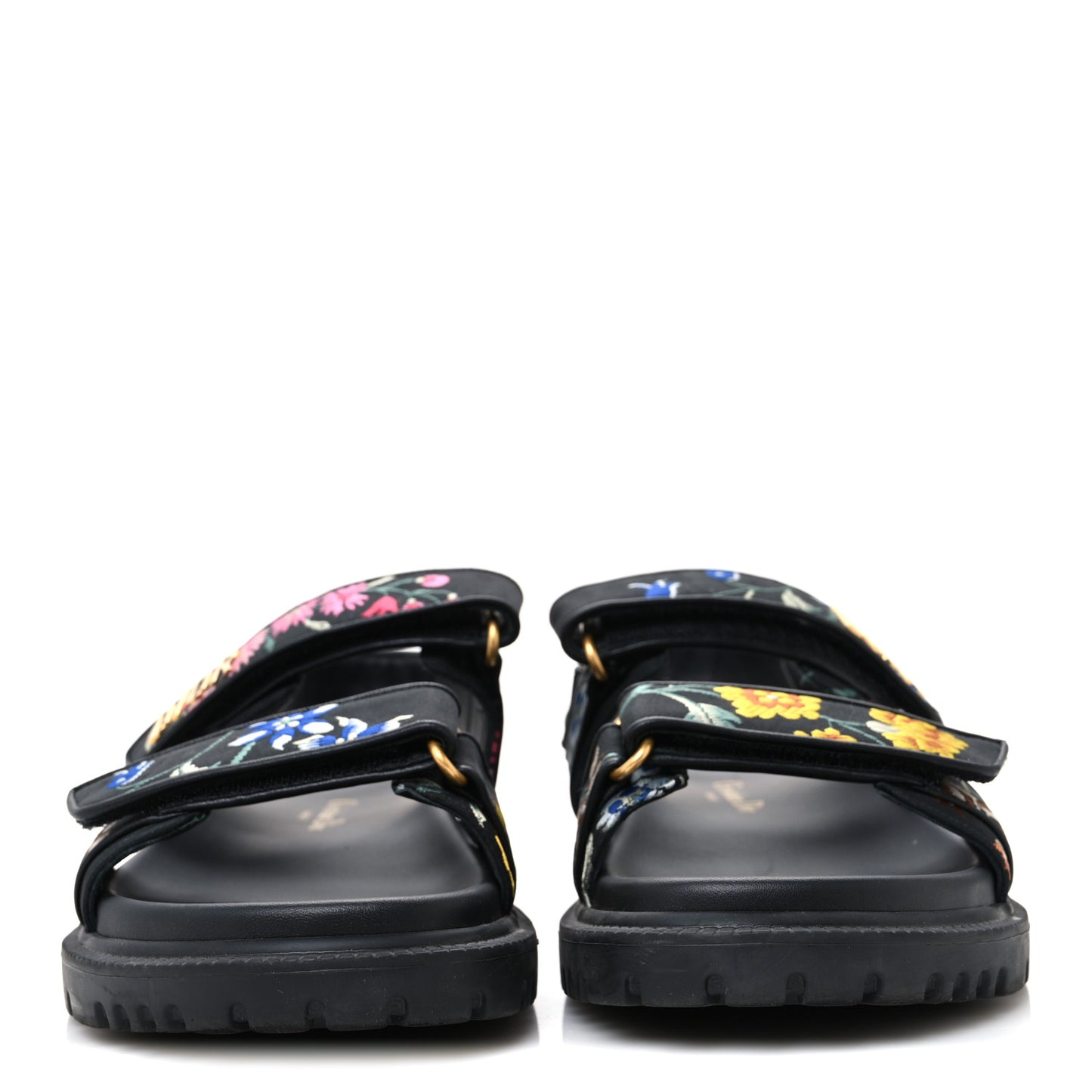 Technical Fabric Petites Fleurs Print Dioract Sandals 39.5 Black Multicolor