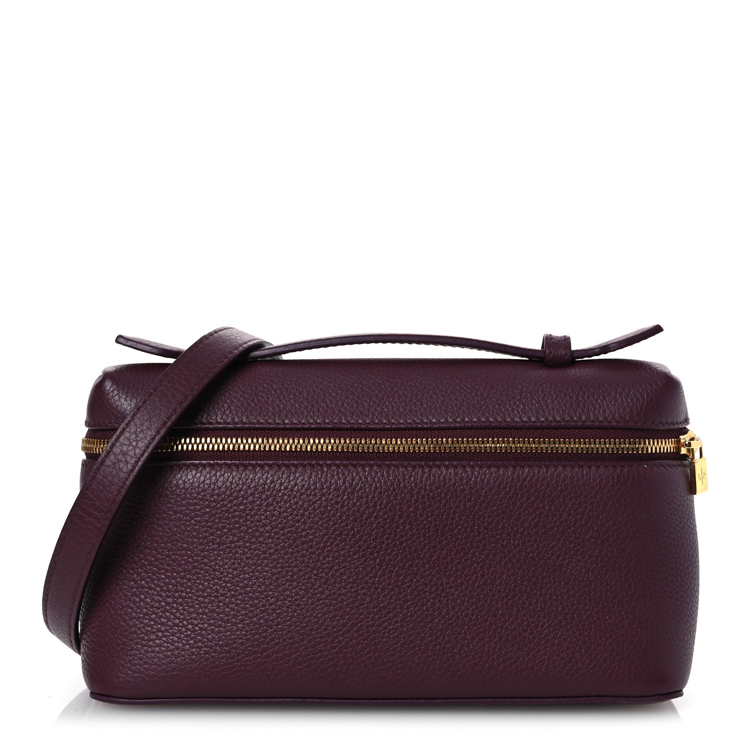 Loro Piana Grained Calfskin L19 Extra Pocket Pouch Azuki Beans