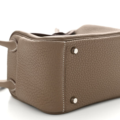 Hermes Taurillon Clemence Mini Lindy 20 Etoupe 9 of 10