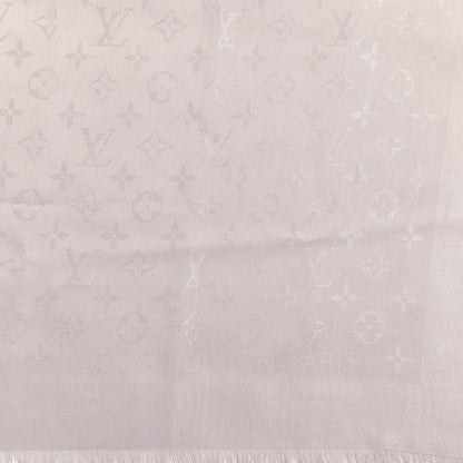 Louis Vuitton Silk Wool Monogram Shawl Greige 3 of 3