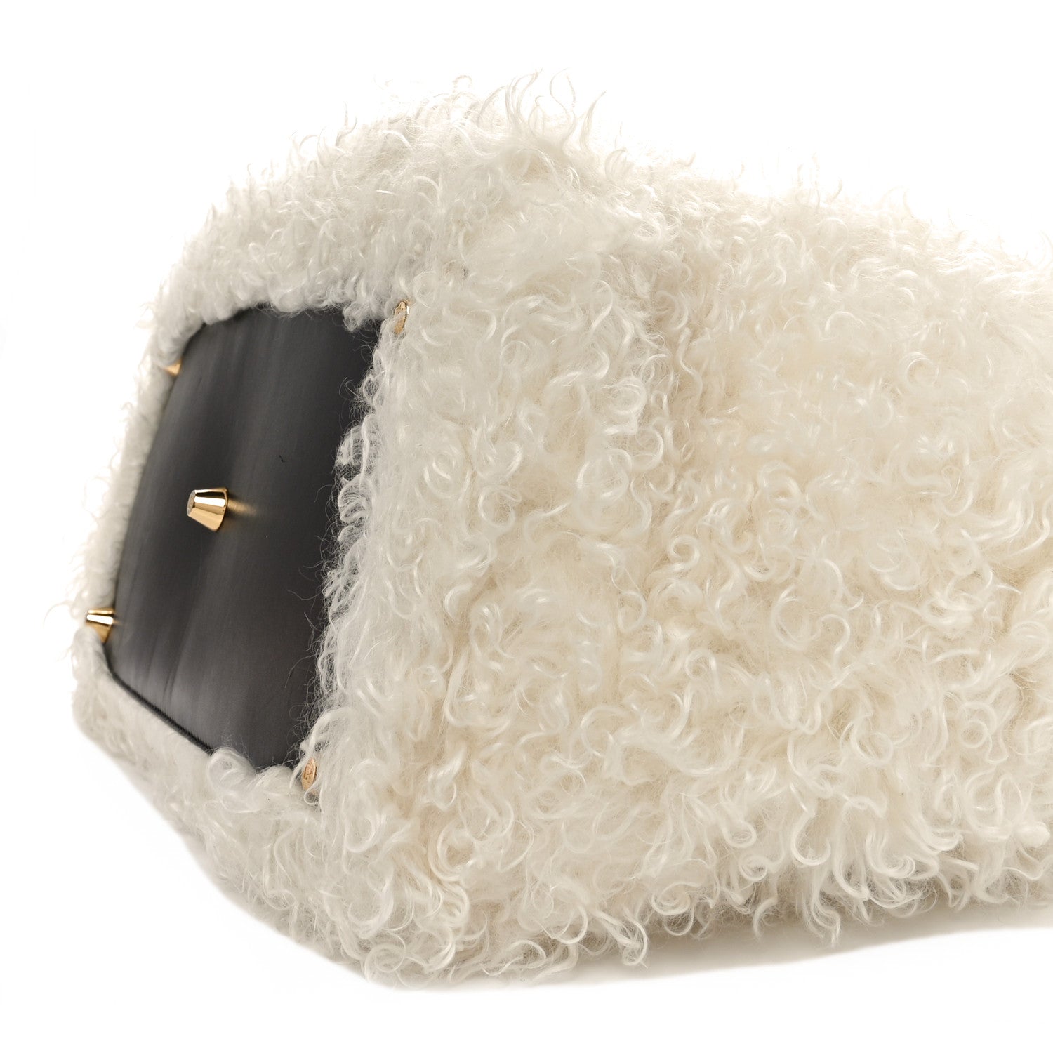 Fendi Mohair Vitello Aura Logo Large Fendi Sunshine Shopper Tote White Ebano 11 of 11