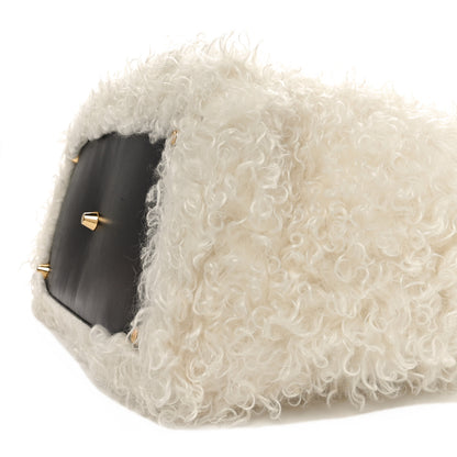 Fendi Mohair Vitello Aura Logo Large Fendi Sunshine Shopper Tote White Ebano 11 of 11