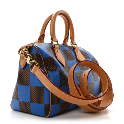 Louis Vuitton Damier Pop Speedy Bandouliere 25 Blue 3 of 9