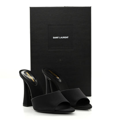 Saint Laurent Crepe Satin Gippy Mule Sandals 36.5 Black 9 of 9