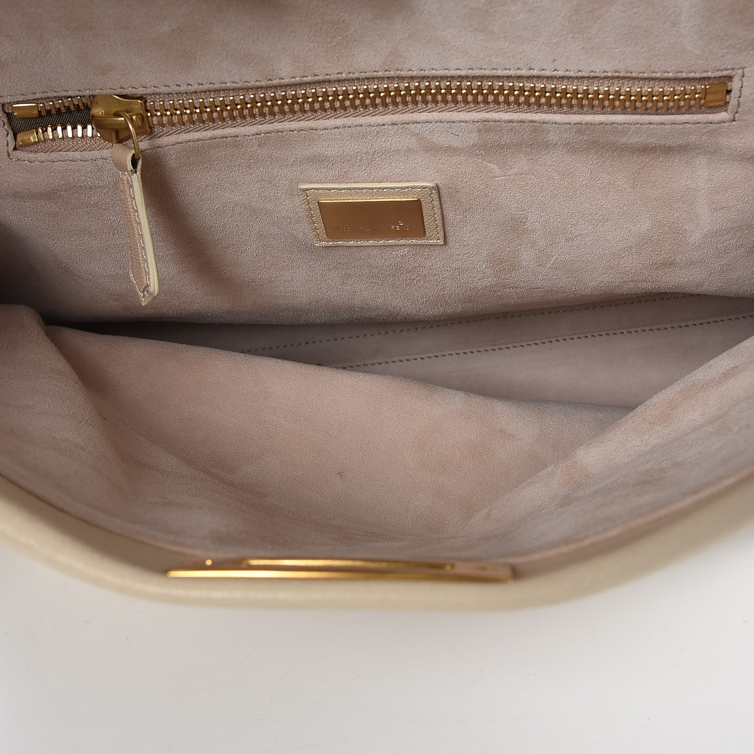 Fendi Goatskin Large Peekaboo Iconic Satchel Grigio Black 9 of 17