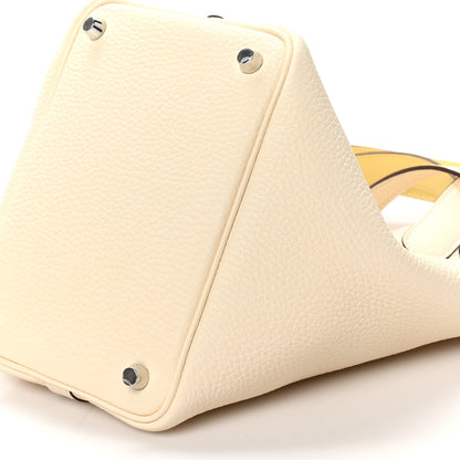 Hermes Taurillon Clemence Swift Eclat Picotin Lock 18 PM Nata Jaune Poussin 10 of 10