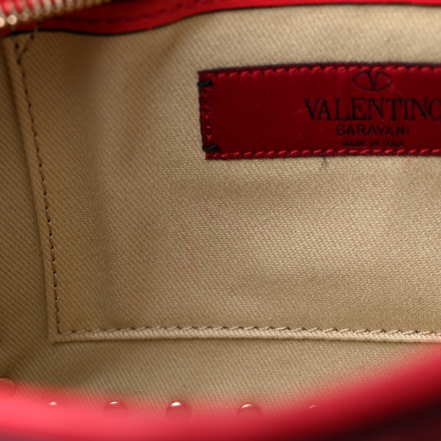 Calfskin Rockstud Camera Crossbody Bag Deep Coral