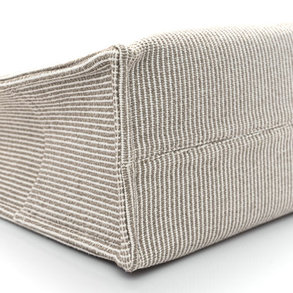Celine Canvas Calfskin Striped Triomphe Large Cabas Beige 11 of 12