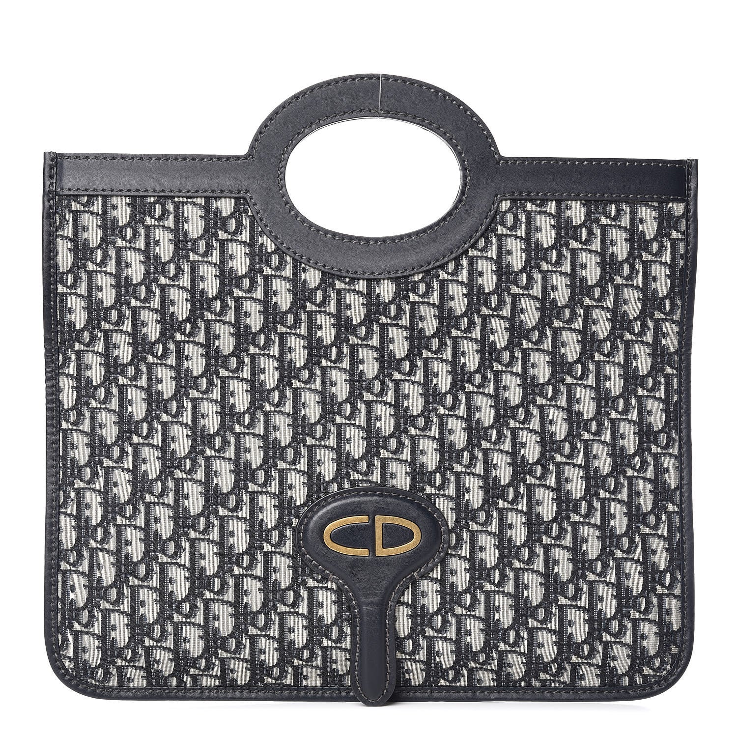Christian Dior Oblique Fold Over Clutch Blue 1 of 11