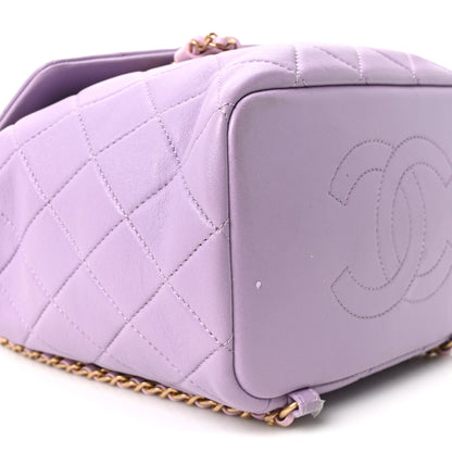 Chanel Lambskin Quilted Braided CC Backpack Lilac 9 of 10