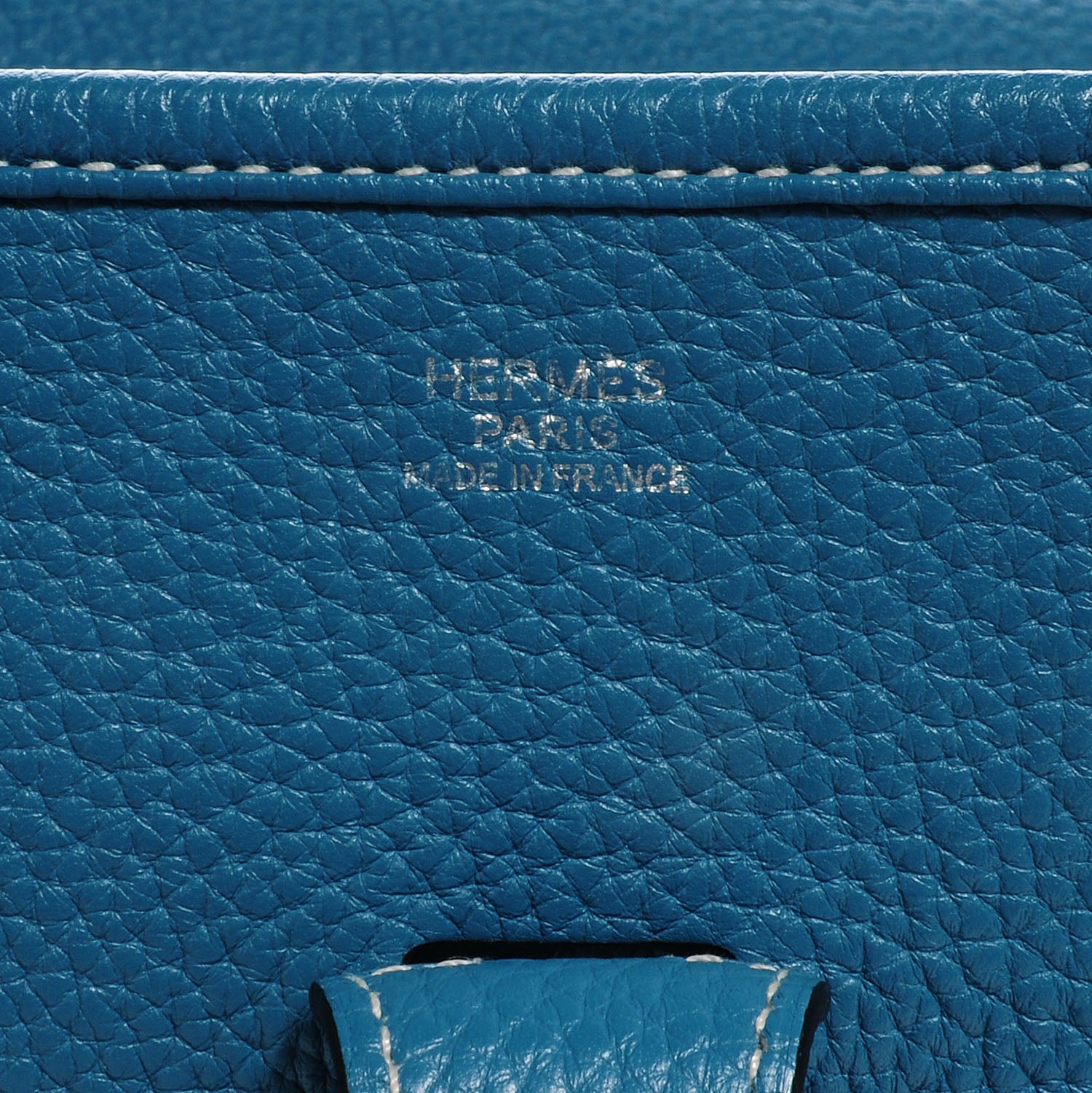 Hermes Taurillon Clemence Evelyne III PM Blue Jean 6 of 7