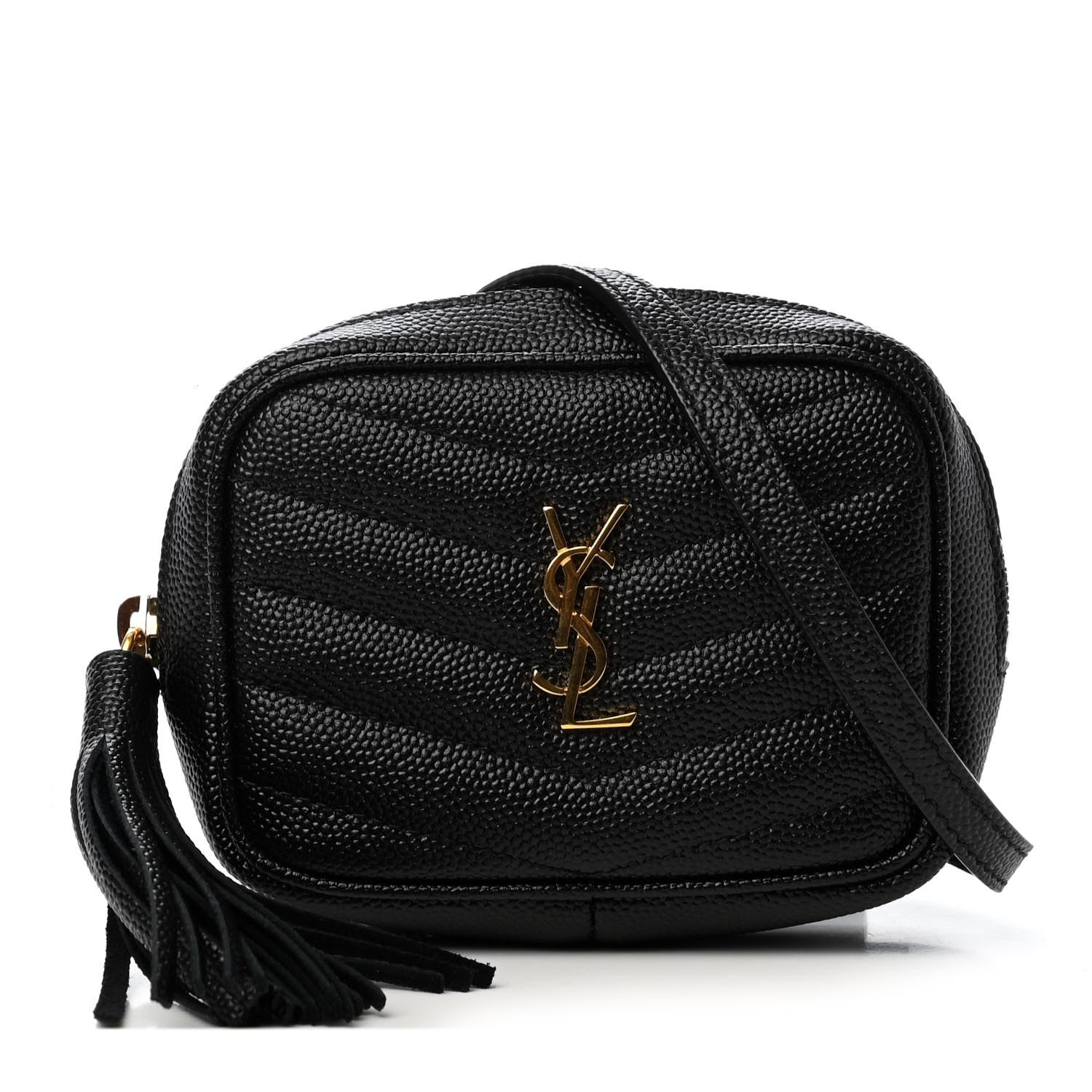 Saint Laurent Grain De Poudre Matelasse Monogram Baby Lou Camera Bag Black 1 of 8