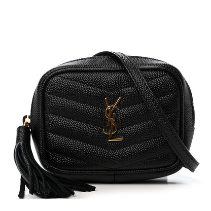 Saint Laurent Grain De Poudre Matelasse Monogram Baby Lou Camera Bag Black 1 of 8