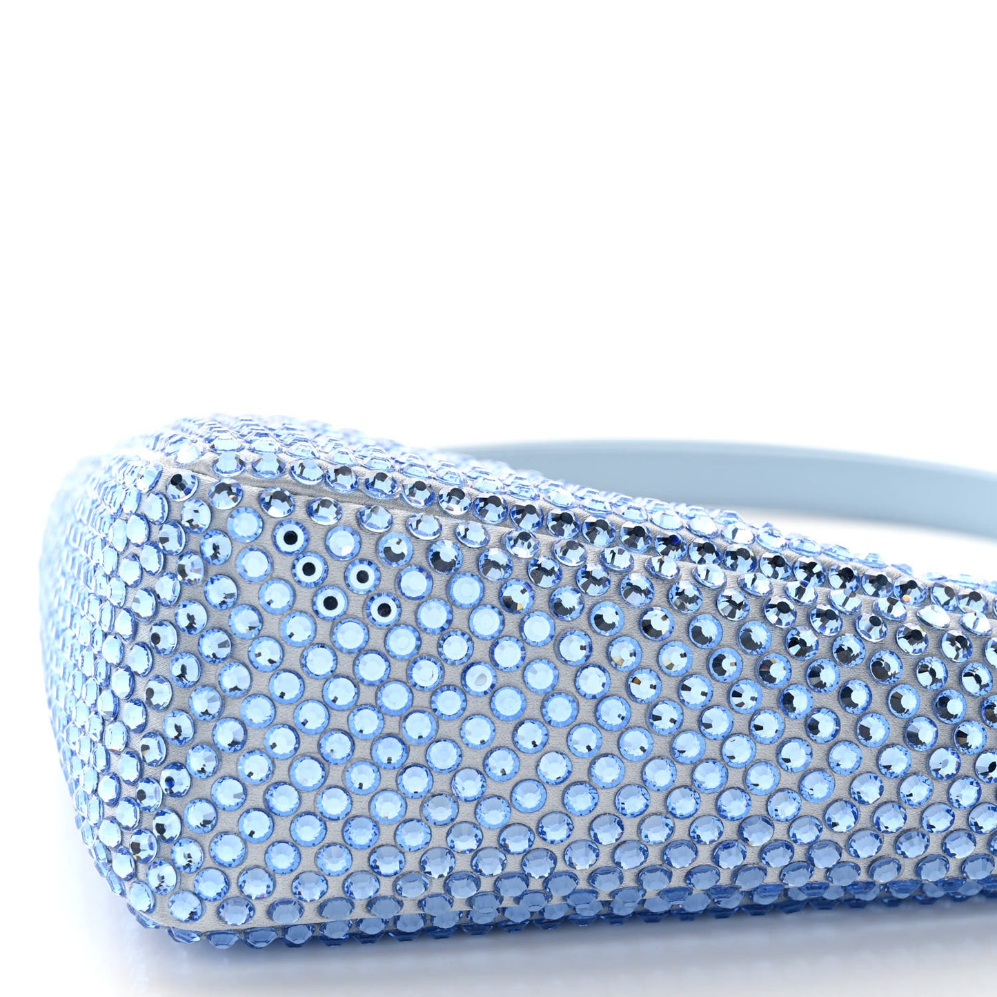 Satin Crystal Triangle Pouch Celeste