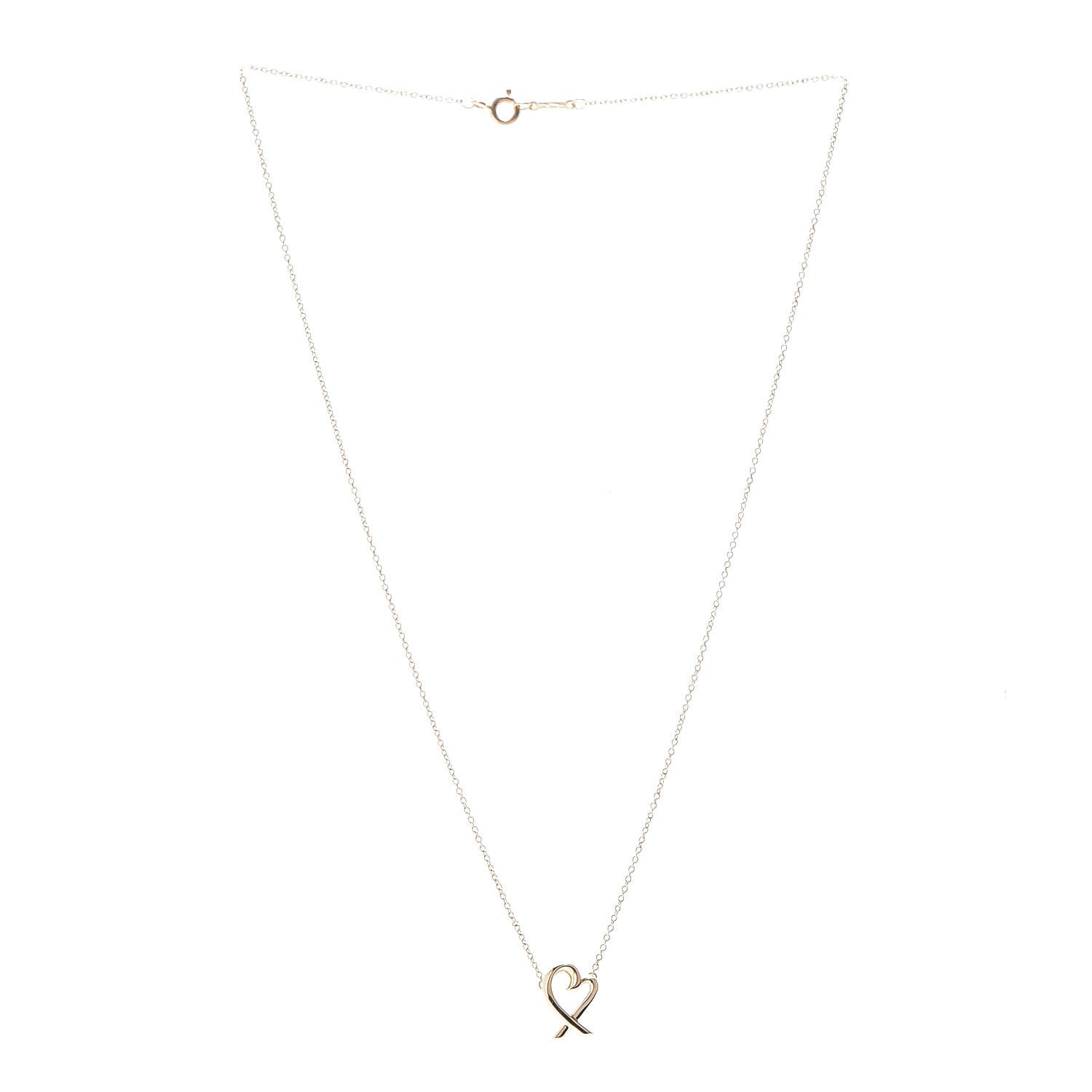 Tiffany 18K Yellow Gold Mini Paloma Picasso Loving Heart Pendant Necklace 3 of 7