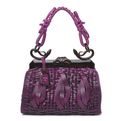 Christian Dior Calfskin Samourai 1947 Intrecciato Frame Bag Fuchsia 1 of 13