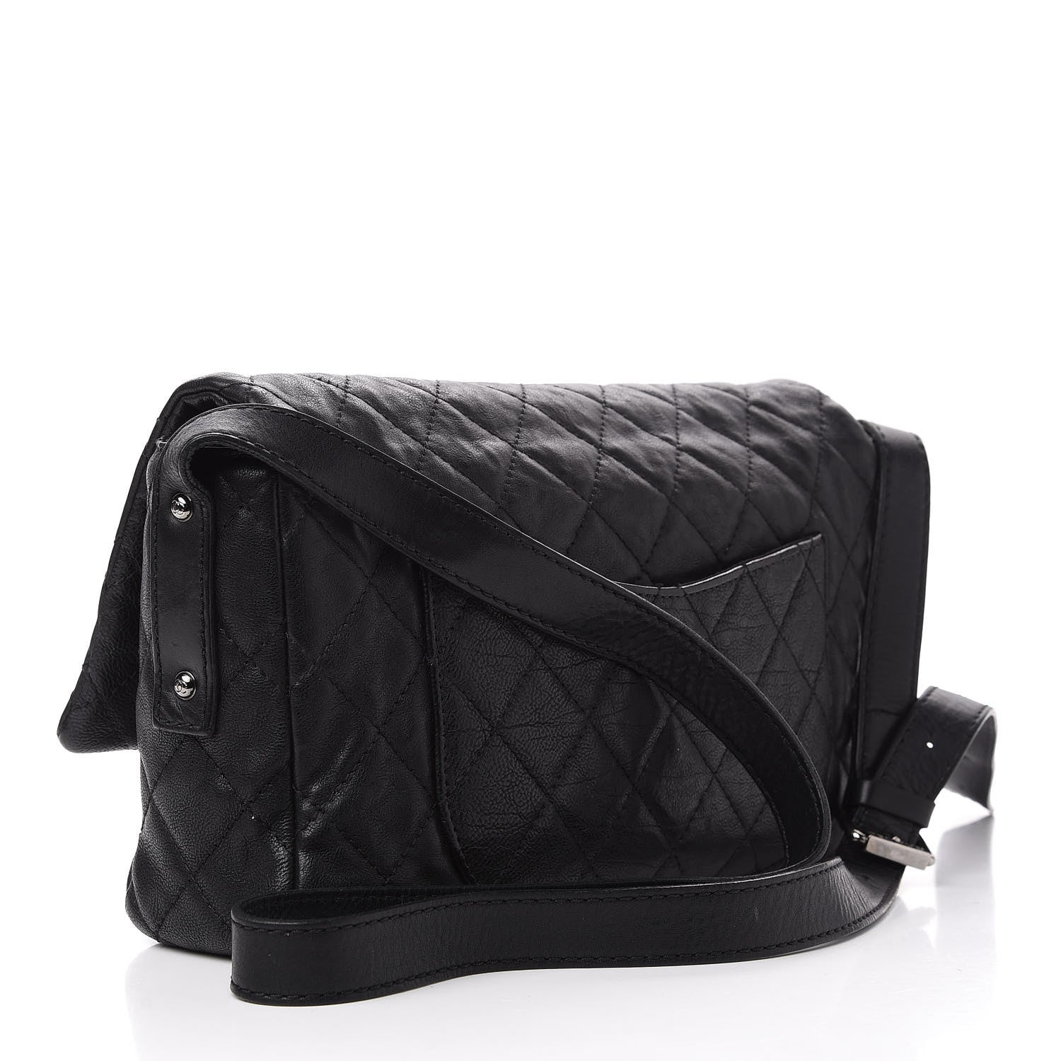 Chanel Calfskin Quilted Jumbo Easy Reissue Messenger Flap Black 3 of 13