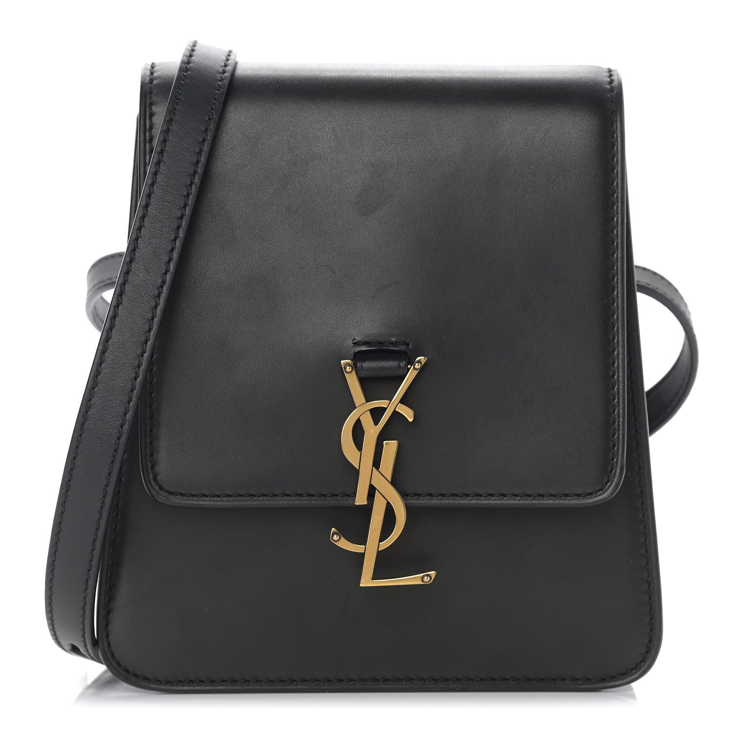 Saint Laurent Smooth Calfskin North South Kaia Satchel Black 1 of 12