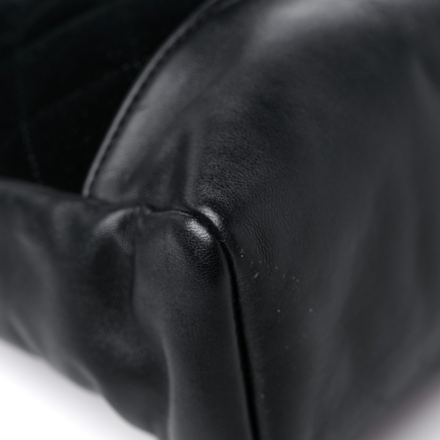 Velvet Lambskin Quilted Small 31 Shopping Bag Black