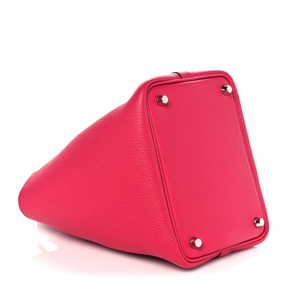 Hermes Taurillon Clemence Swift Eclat Picotin Lock 18 PM Framboise Rouge Sellier 4 of 10