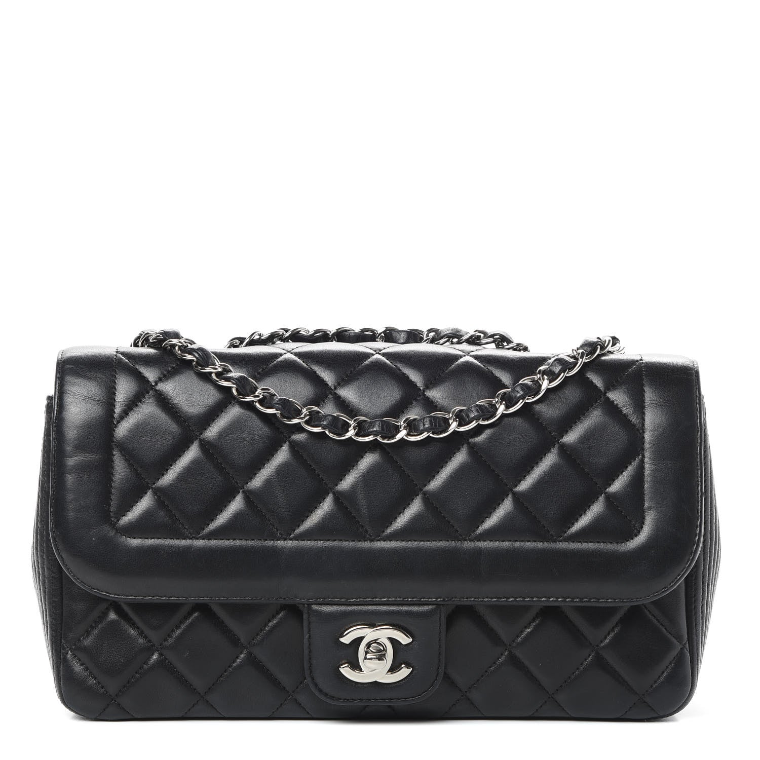 Chanel Lambskin Quilted Medium Single Flap Black 1 of 15