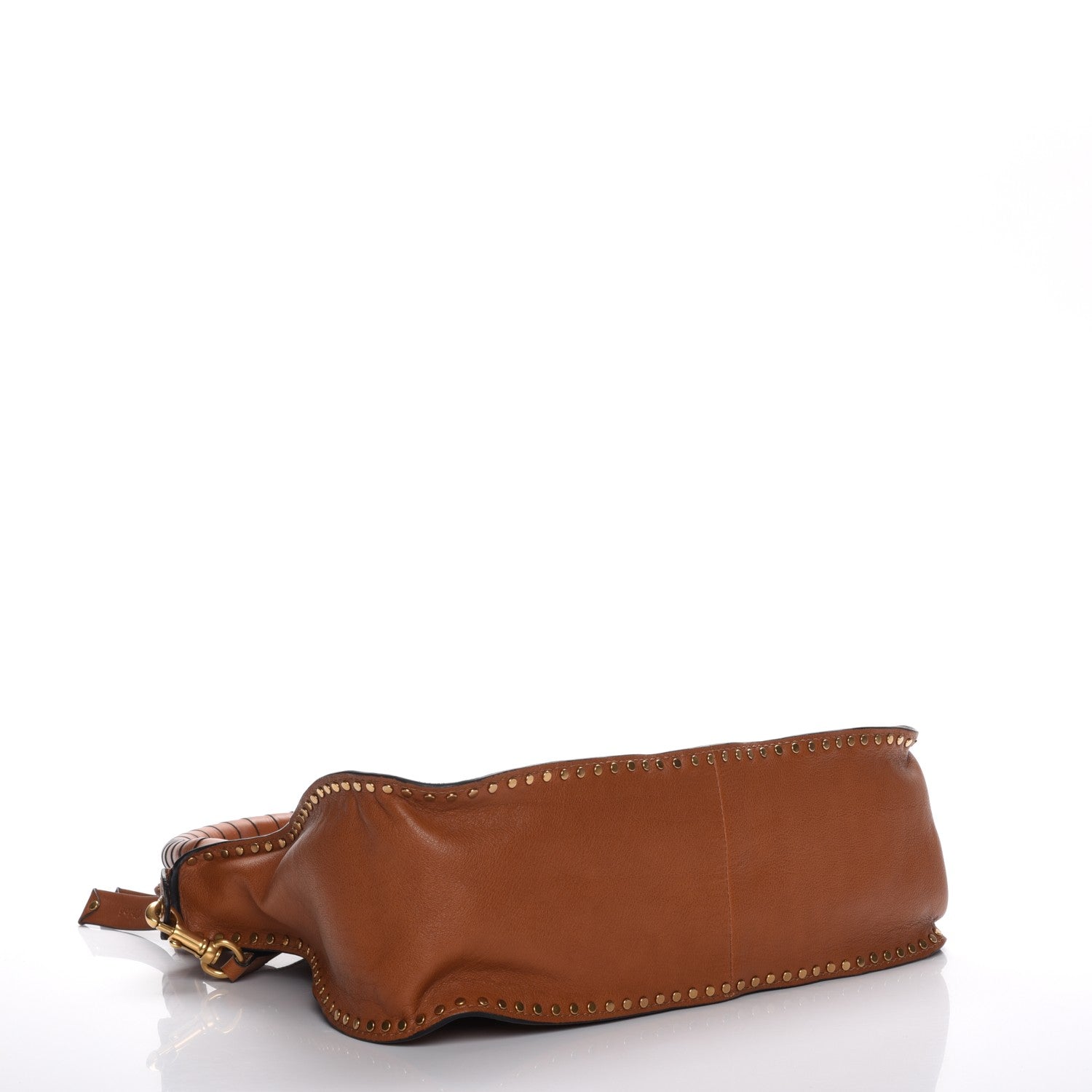 Chloe Calfskin Studded Medium Marcie Satchel Caramel 5 of 8