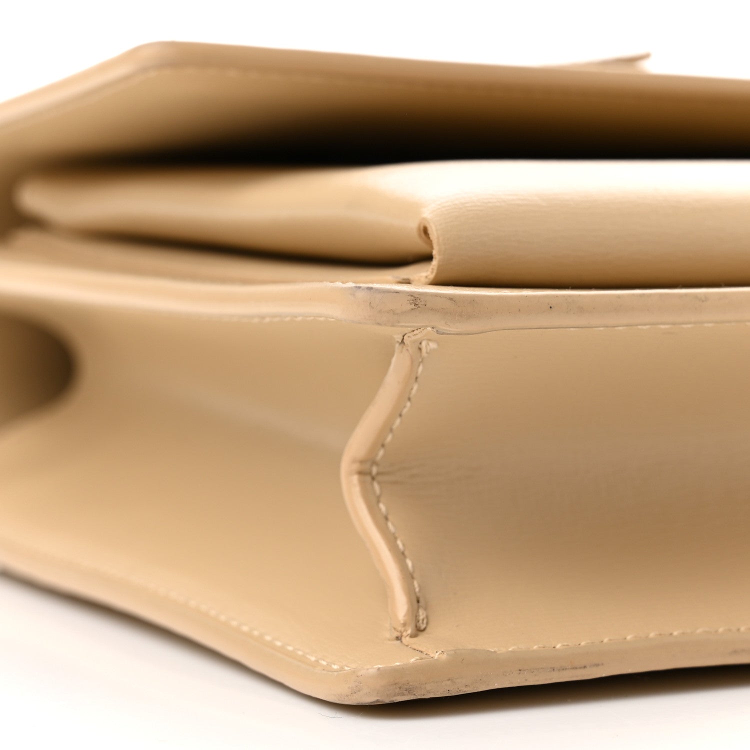 Saint Laurent Smooth Calfskin Medium Monogram Sunset Satchel Beige 9 of 13