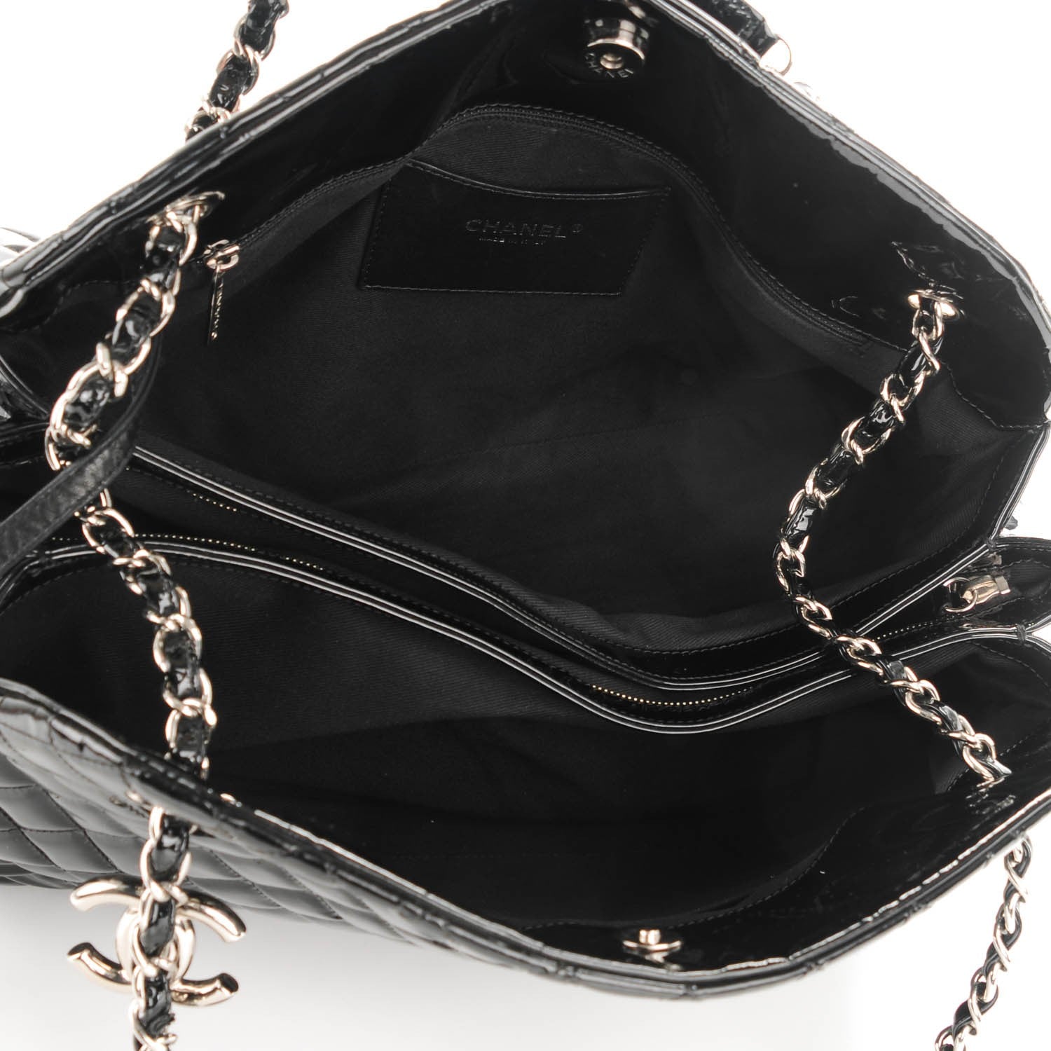 Chanel Patent Quilted Large Just Mademoiselle Bowling Bag Black 5 of 8