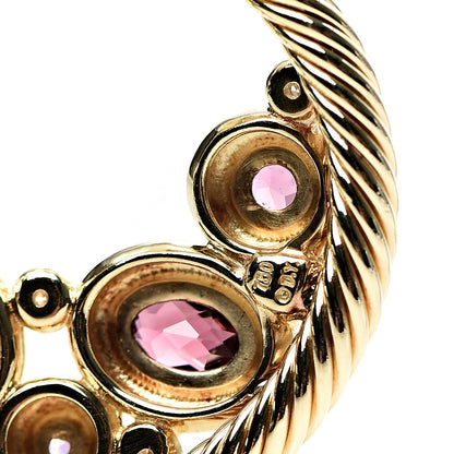 David Yurman 18K Yellow Gold Amethyst Garnet Iolite Pink Tourmaline Mosaic Enhancer Pendant 3 of 3