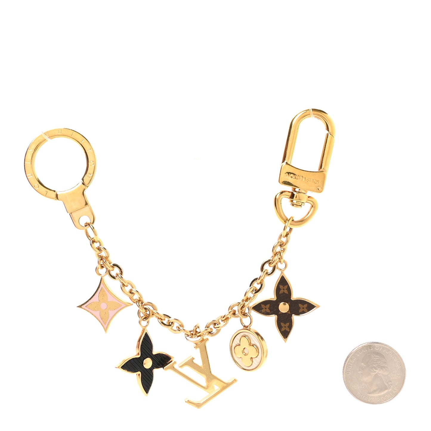 Monogram Spring Street Bag Charm Key Holder Gold