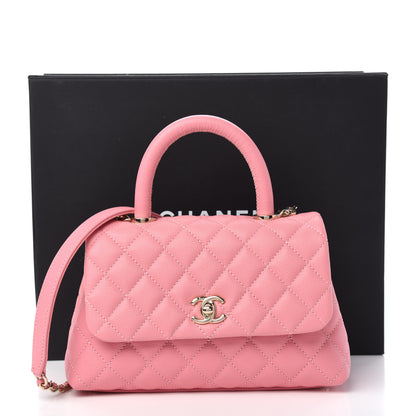 Chanel Caviar Quilted Mini Coco Handle Flap Pink 11 of 11