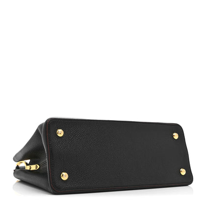 Louis Vuitton Taurillon Capucines MM Black Fuchsia 4 of 10