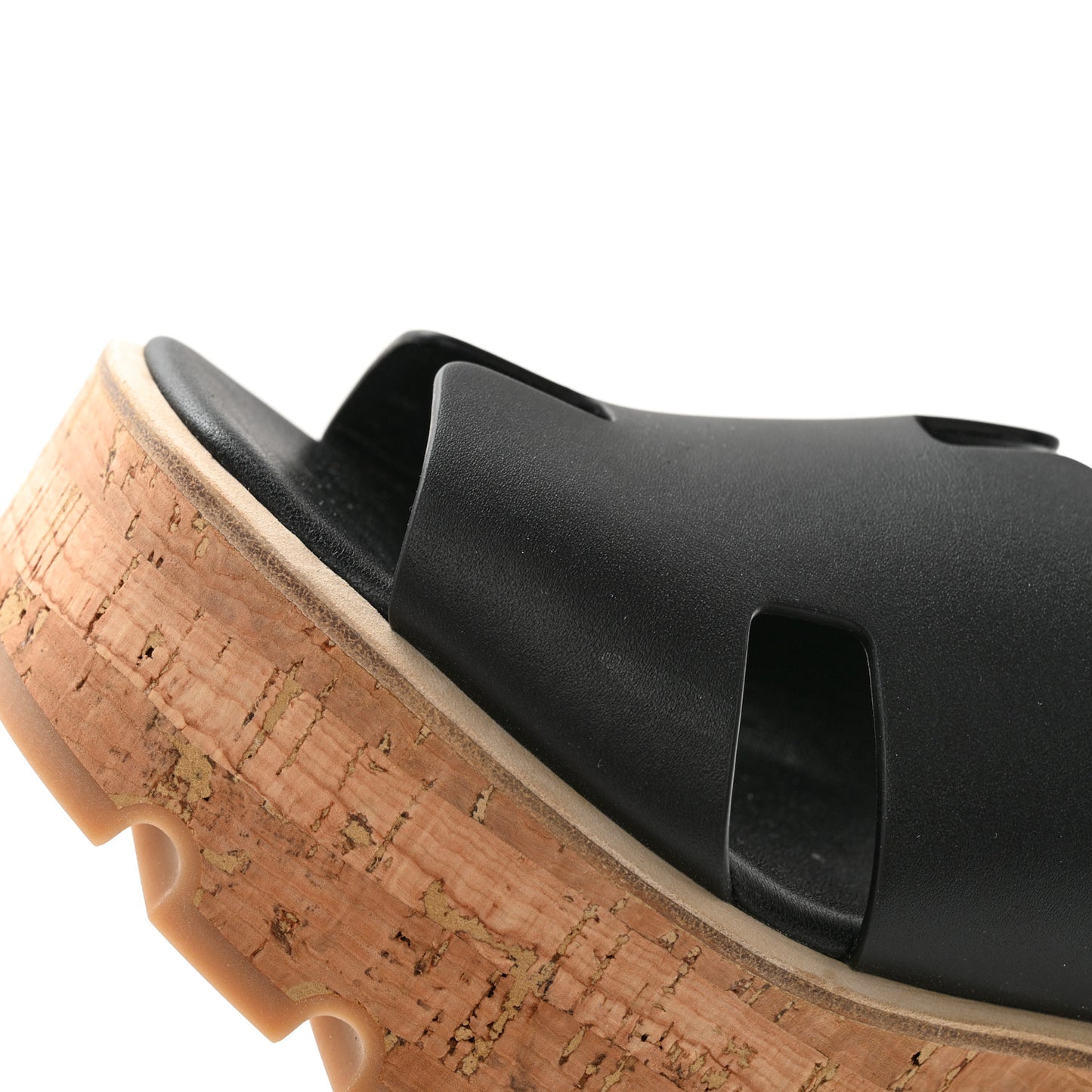 Calfskin Cork Eze 30 Sandals 37 Black
