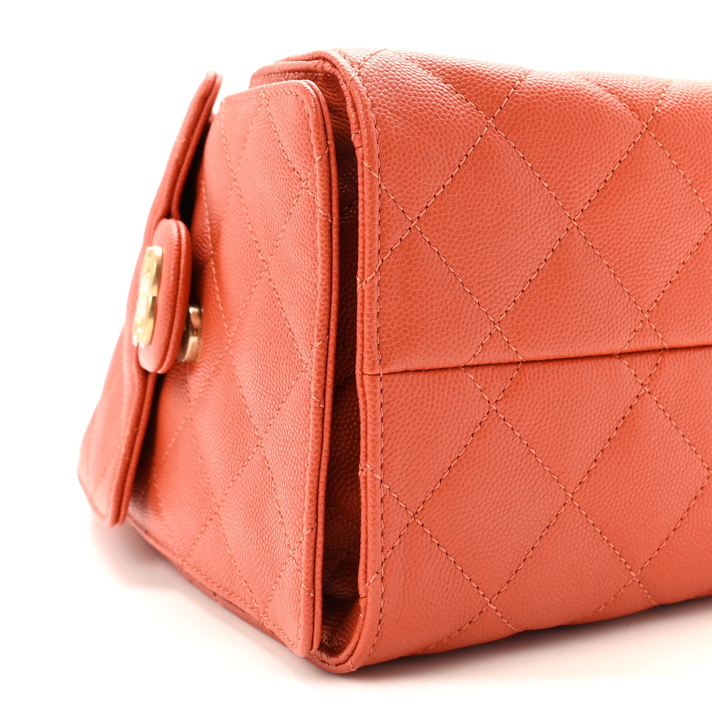 Caviar Quilted Small Chanel 25 Handbag Dark Orange