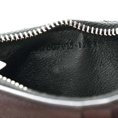 Saint Laurent Grain De Poudre Matelasse Chevron Monogram Fragments Zippered Card Case Black 6 of 7