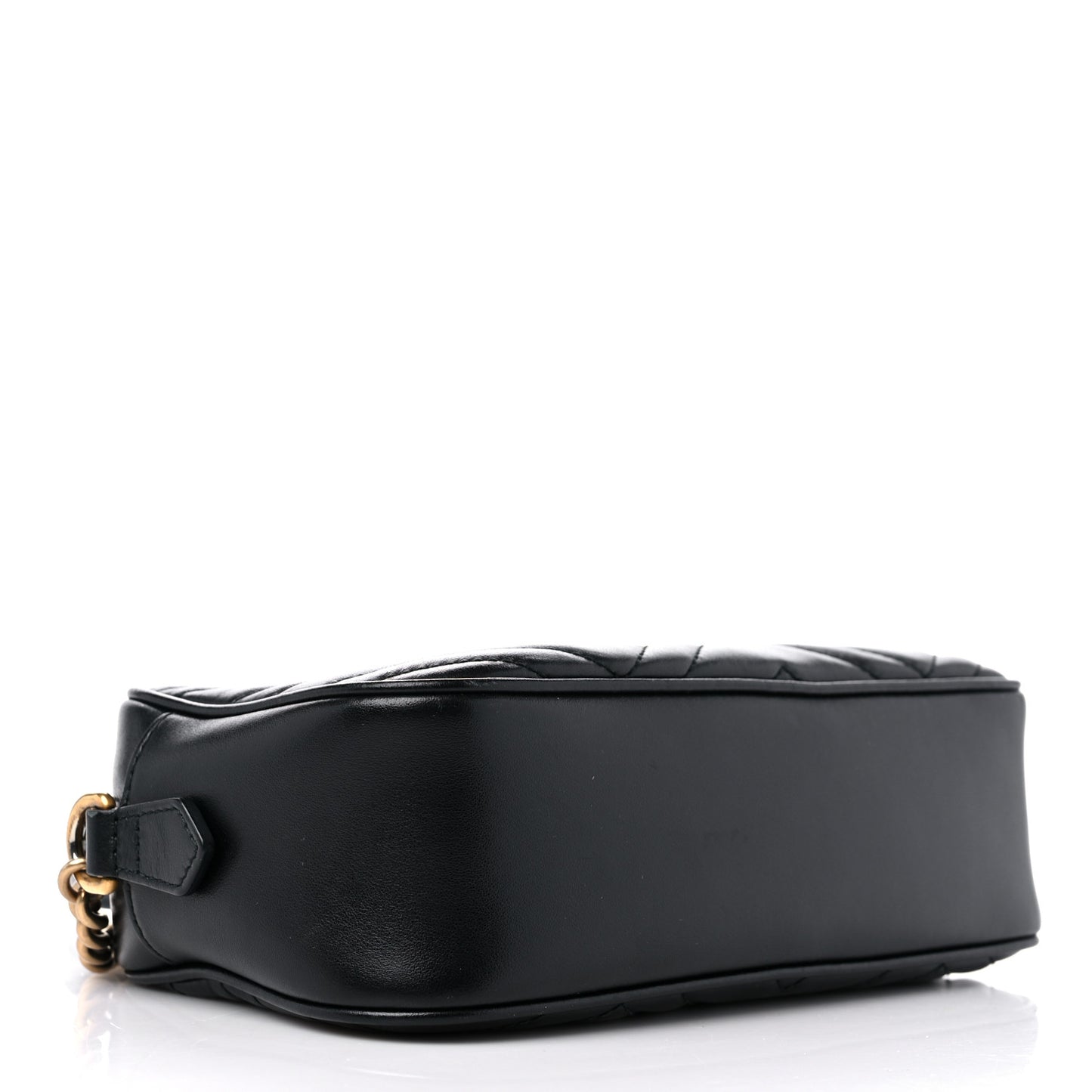 Calfskin Matelasse Small GG Marmont Chain Shoulder Bag Black