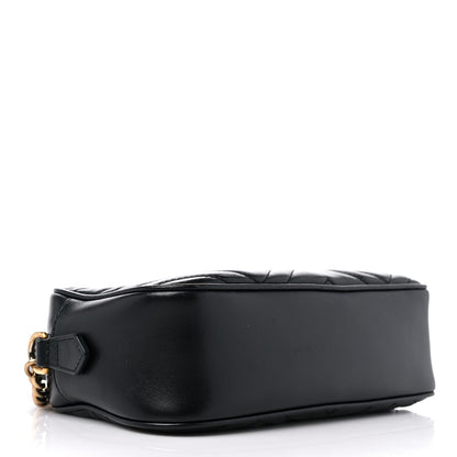 Gucci Calfskin Matelasse Small GG Marmont Chain Shoulder Bag Black 4 of 15