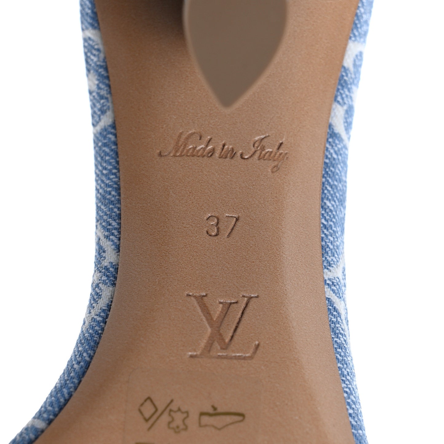 Monogram Denim Silhouette Sandals 37 Navy Blue