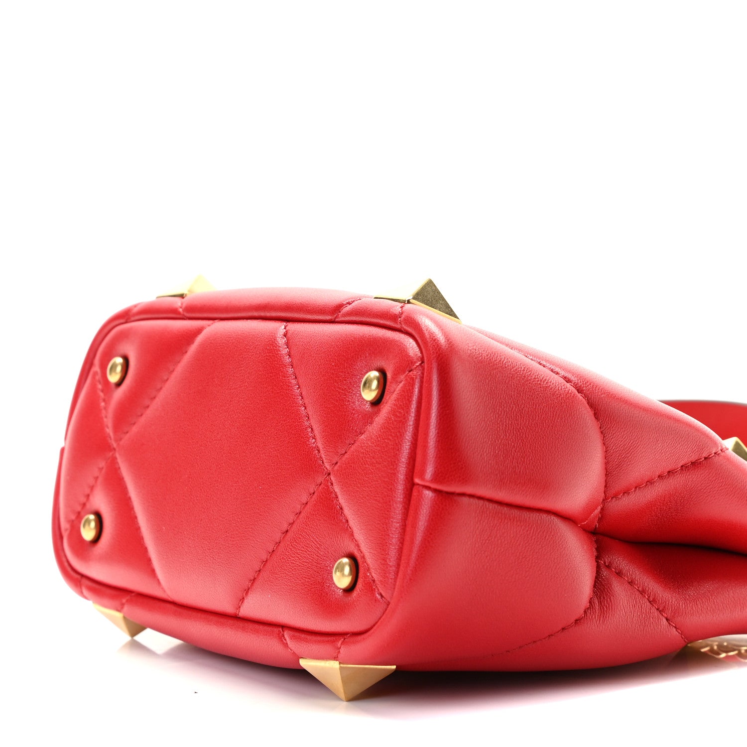 Valentino Garavani Nappa Mini Roman Stud The Handle Bag Rouge Pur 9 of 9