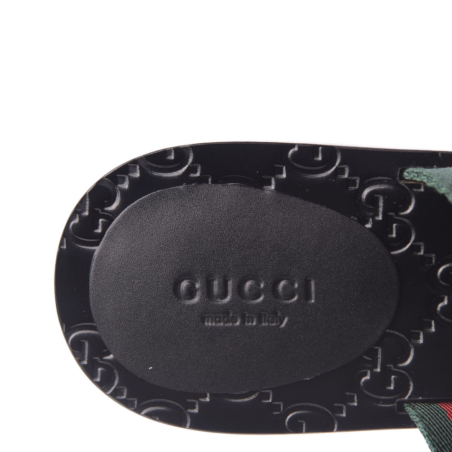 Nylon Guccissima Web Womens Thong Sandals 38 Green Red Black