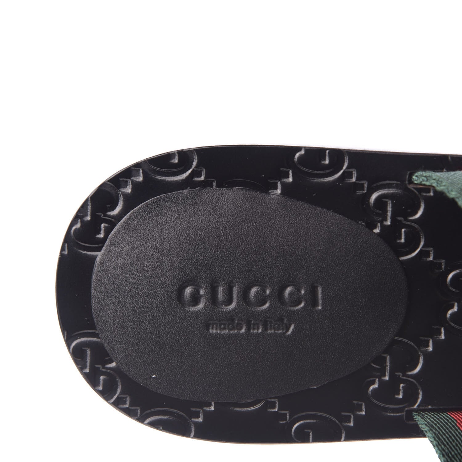Gucci Nylon Guccissima Web Womens Thong Sandals 38 Green Red Black 8 of 9