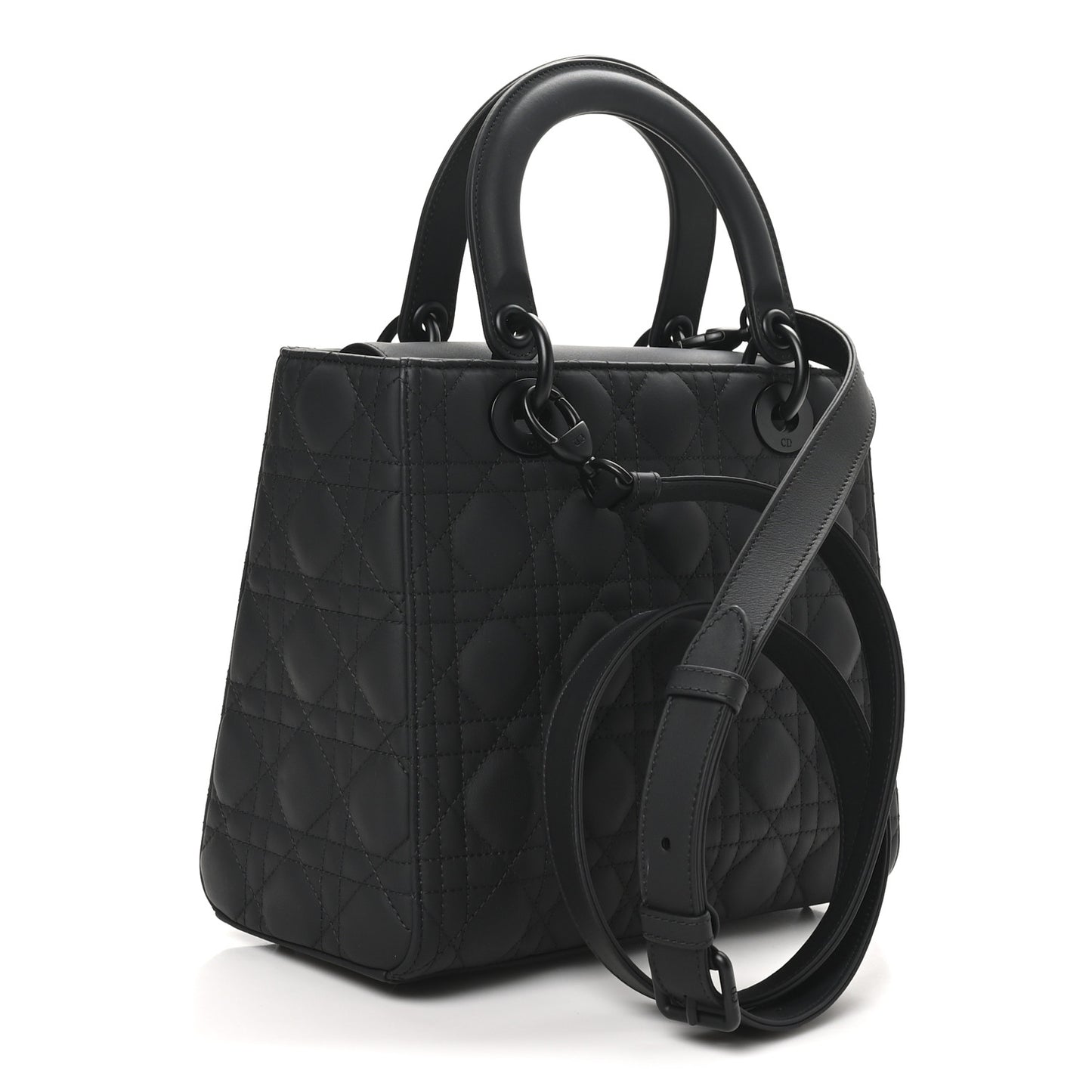 Ultra Matte Calfskin Cannage Medium Lady Dior Black