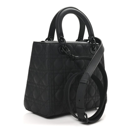 Christian Dior Ultra Matte Calfskin Cannage Medium Lady Dior Black 3 of 10