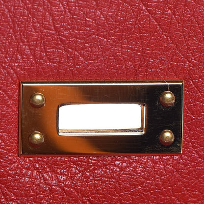 Hermes Ostrich Kelly Pochette Rouge Vif 33 of 35
